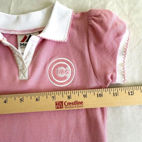 Majestic Chicago Cubs Size 3T Dress Pink Polo Style Outfit MLB Cotton Toddler - Picture 4 of 7